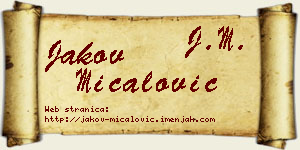 Jakov Mićalović vizit kartica